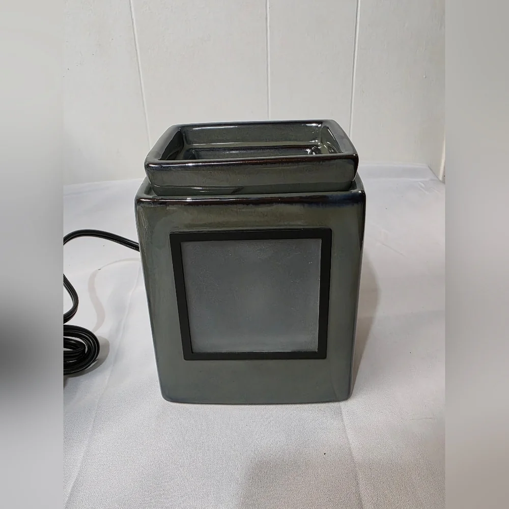 Scentsy Gallery Cube Moss Electric Full Size Ceramic Wax Warmer Retired